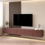 Artego Design Hugo 253 cm TV Wandmeubel Pastell Oxydrood Artego Design Hugo 253 cm TV Wandmeubel Pastell Oxydrood