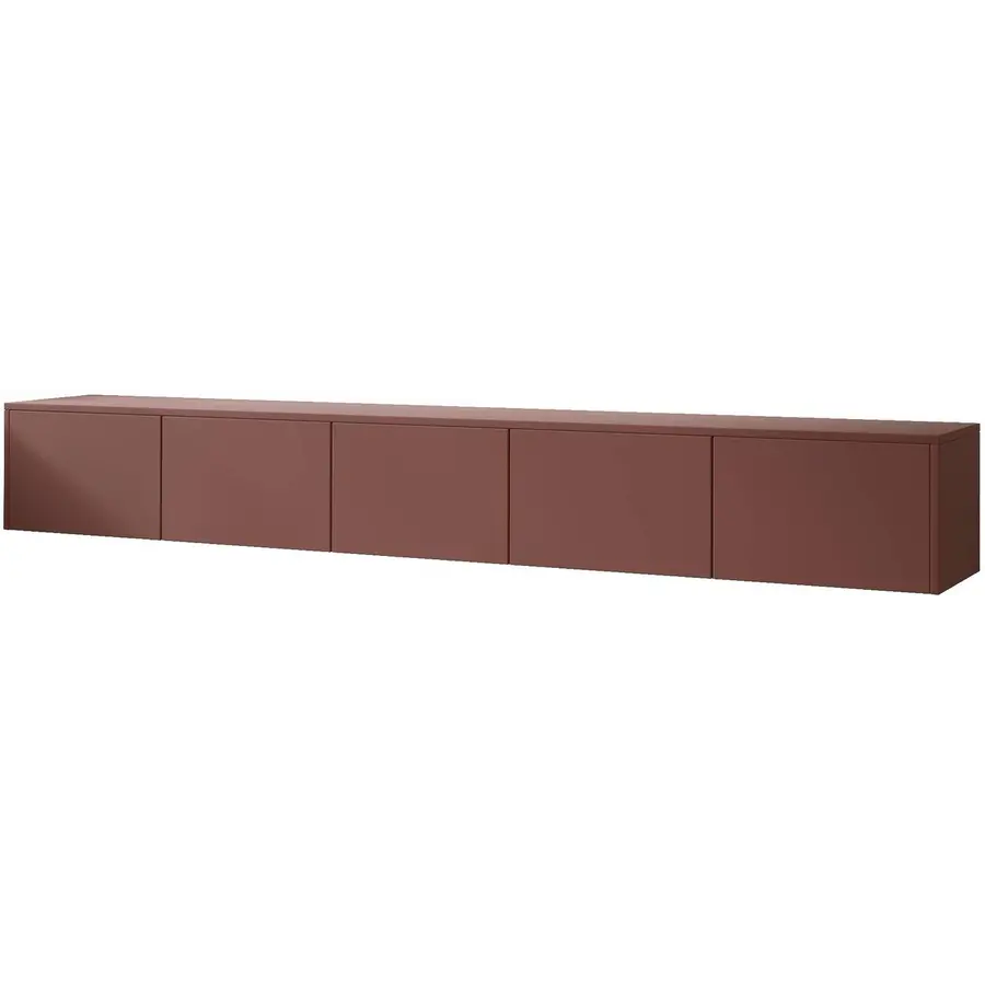 Hugo 253 cm TV Wandmeubel Pastell Oxydrood Hugo 253 cm TV Wandmeubel Pastell Oxydrood