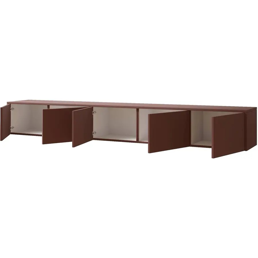 Hugo 253 cm TV Wandmeubel Pastell Oxydrood Hugo 253 cm TV Wandmeubel Pastell Oxydrood
