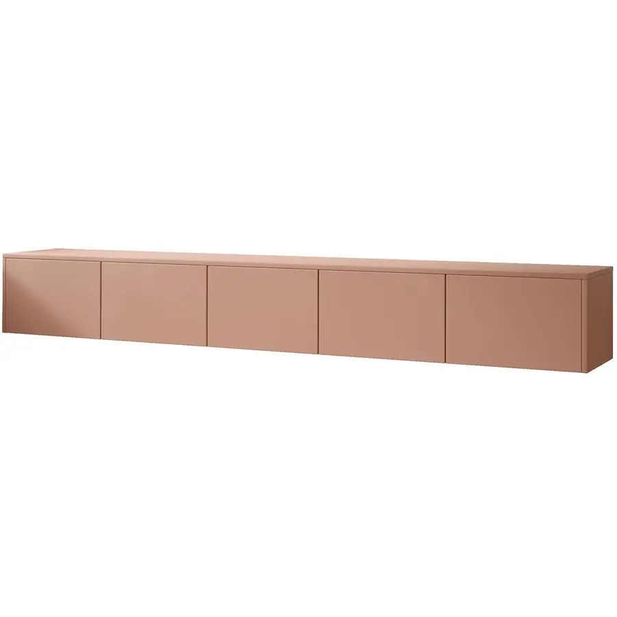 Hugo 253 cm TV Wandmeubel Pastell Abrikoos Hugo 253 cm TV Wandmeubel Pastell Abrikoos