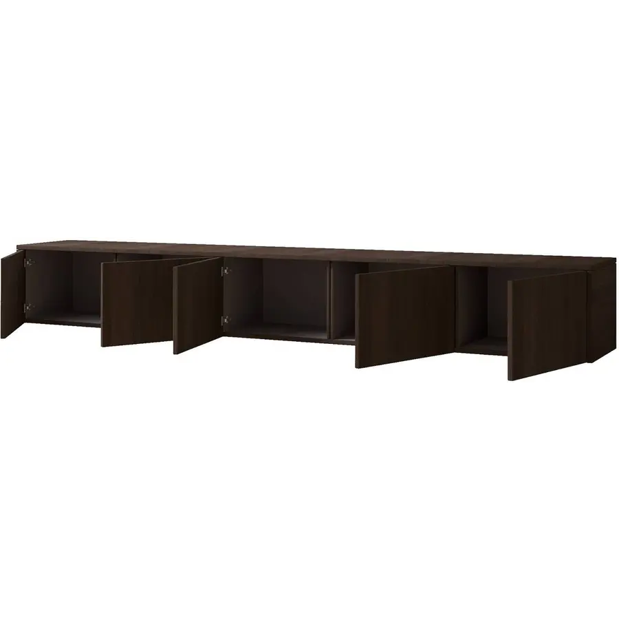 Hugo 253 cm TV Wandmeubel Casella Donkerbruin Hugo 253 cm TV Wandmeubel Casella Donkerbruin