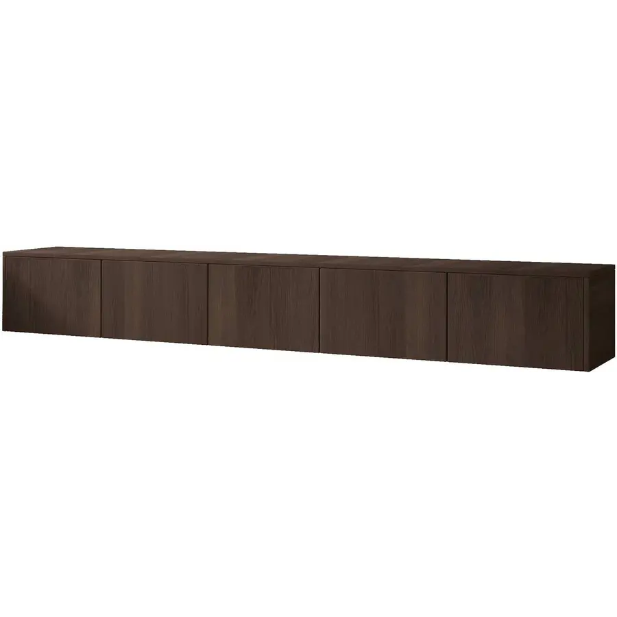 Hugo 253 cm TV Wandmeubel Casella Donkerbruin Hugo 253 cm TV Wandmeubel Casella Donkerbruin