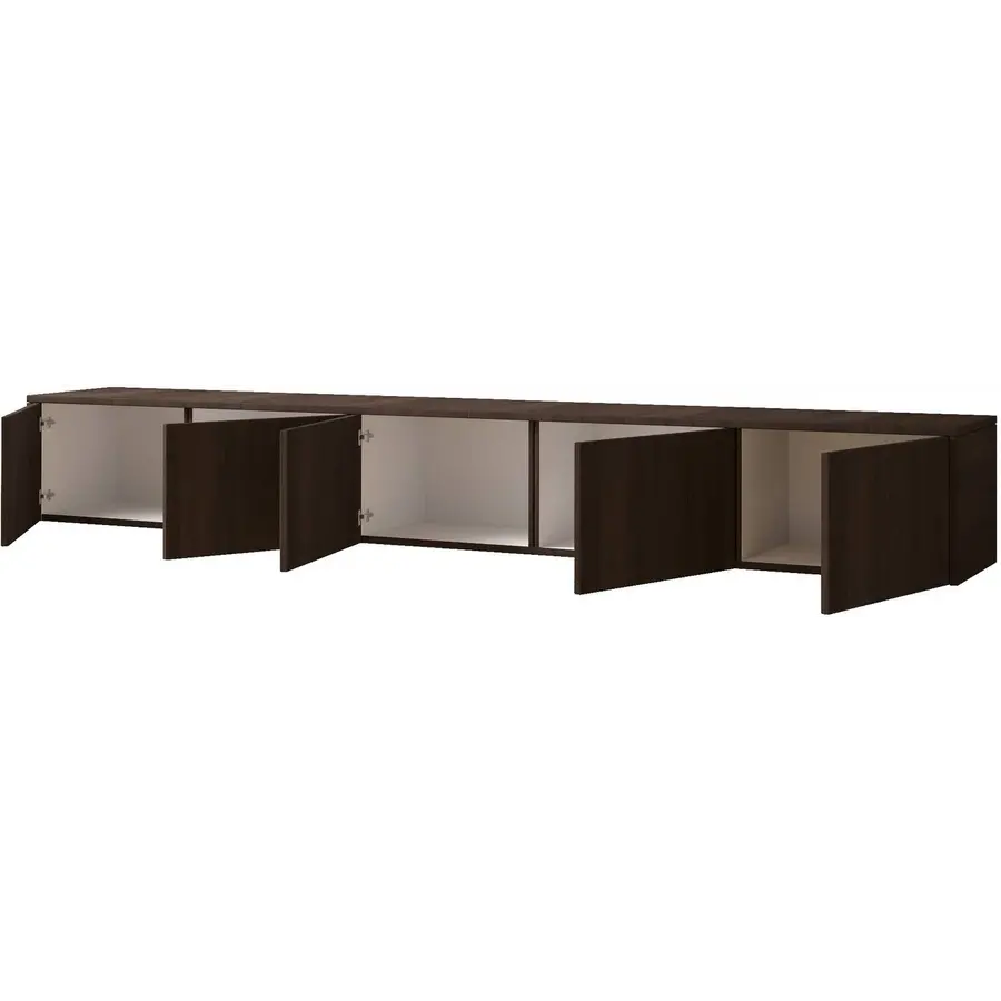 Hugo 253 cm TV Wandmeubel Casella Donkerbruin Hugo 253 cm TV Wandmeubel Casella Donkerbruin