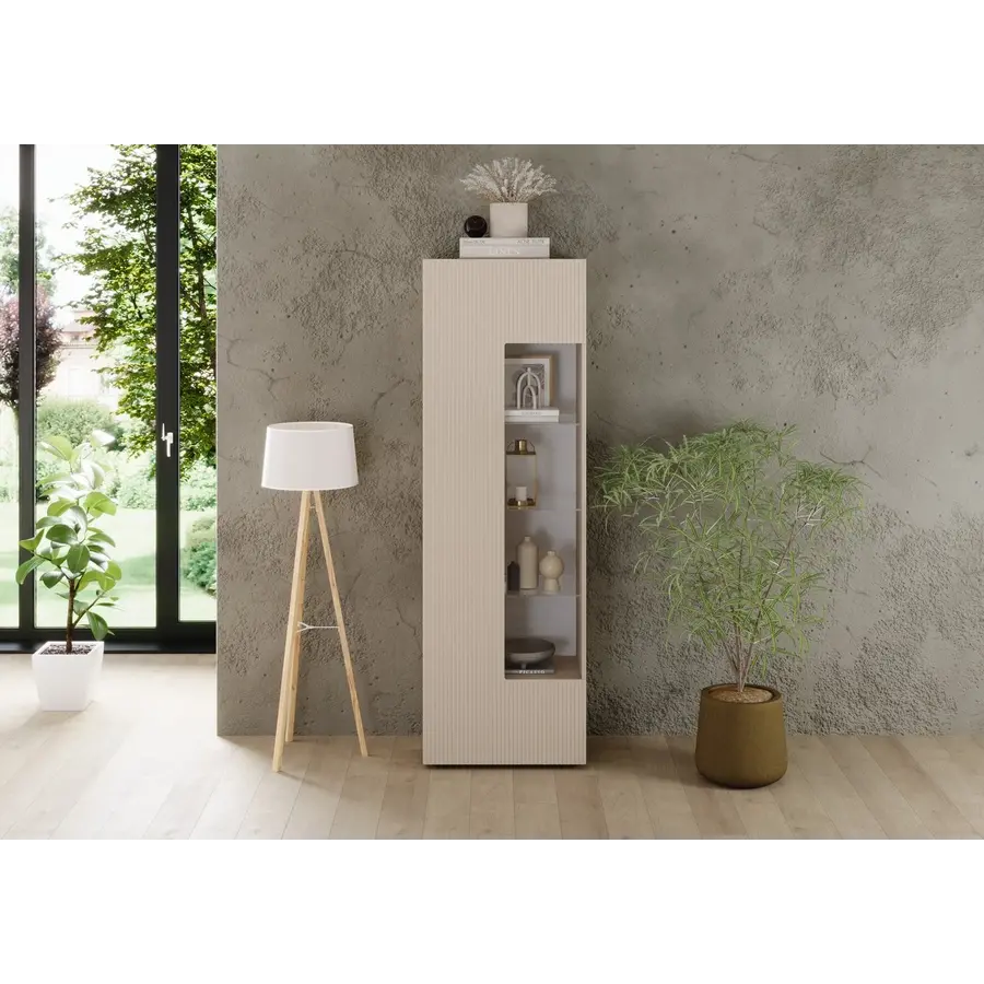 Rio Cashmere Vitrinekast met 1-Deur Rio Cashmere Vitrinekast met 1-Deur