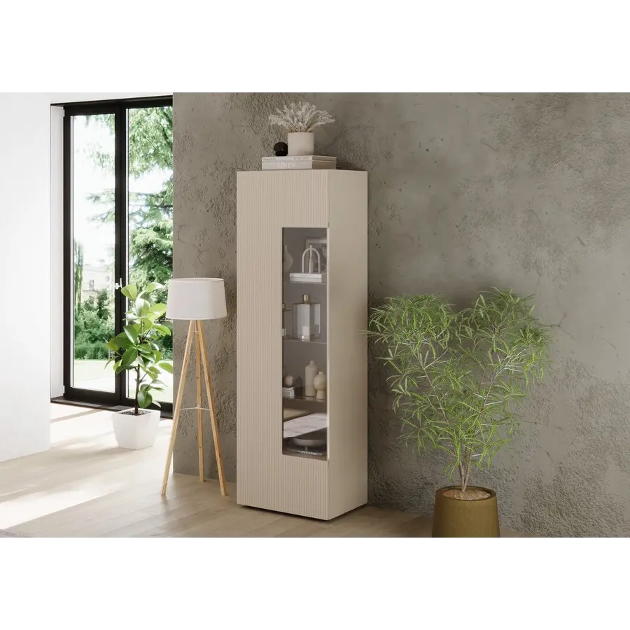 Rio Cashmere Vitrinekast met 1-Deur Rio Cashmere Vitrinekast met 1-Deur