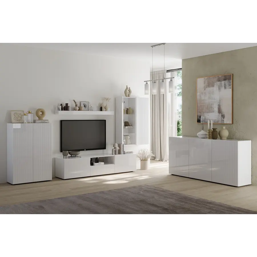 Rio Hoogglans Wit TV Meubel Set Rio Hoogglans Wit TV Meubel Set