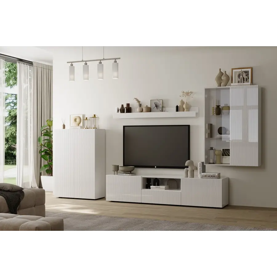 Rio Hoogglans Wit TV Meubel Set Rio Hoogglans Wit TV Meubel Set