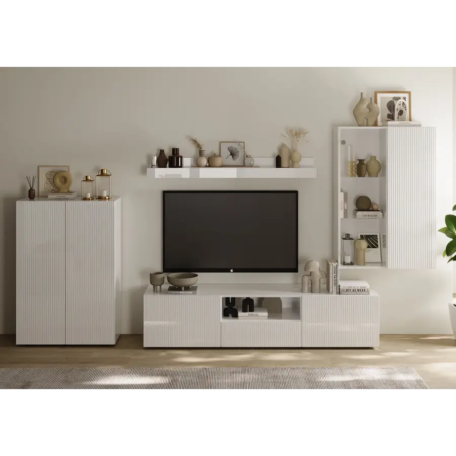 Rio Hoogglans Wit TV Meubel Set Rio Hoogglans Wit TV Meubel Set