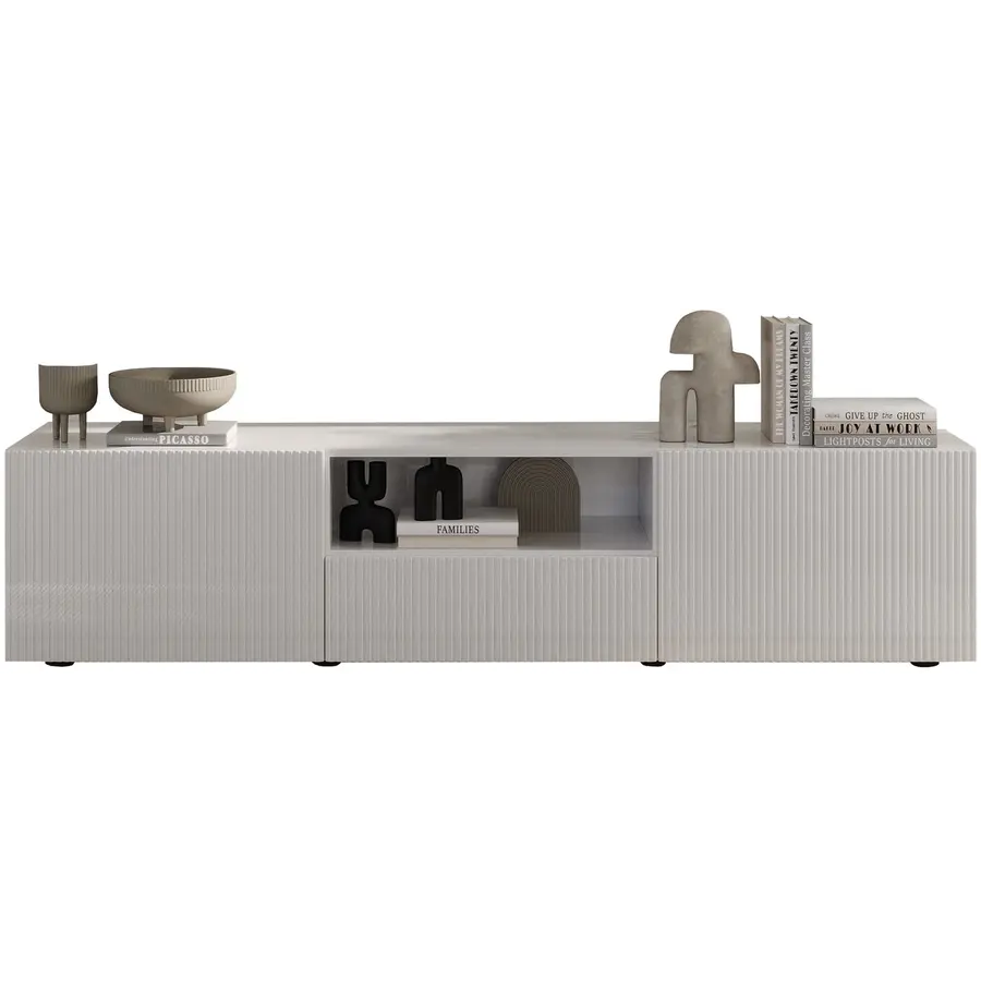 Rio Hoogglans Wit TV Meubel 2-Deuren 1-Lade Rio Hoogglans Wit TV Meubel 2-Deuren 1-Lade