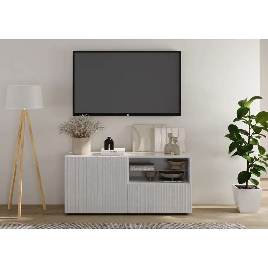 Rio Hoogglans Wit TV Meubel 1-Deur 1-Lade Rio Hoogglans Wit TV Meubel 1-Deur 1-Lade