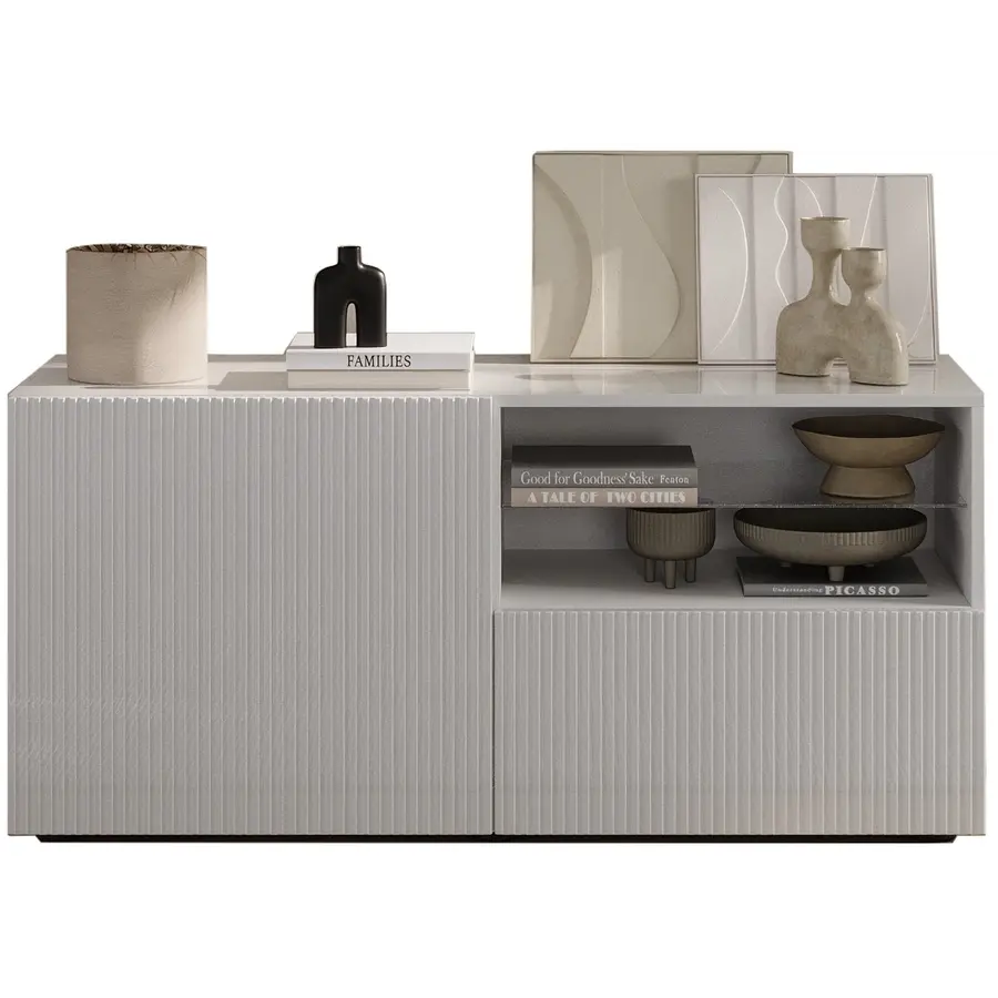 Rio Hoogglans Wit TV Meubel 1-Deur 1-Lade Rio Hoogglans Wit TV Meubel 1-Deur 1-Lade