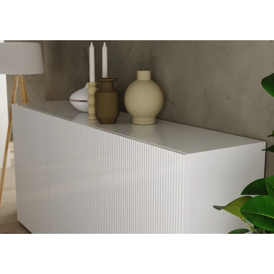 Rio Hoogglans Wit Dressoir met 3-Deuren Rio Hoogglans Wit Dressoir met 3-Deuren