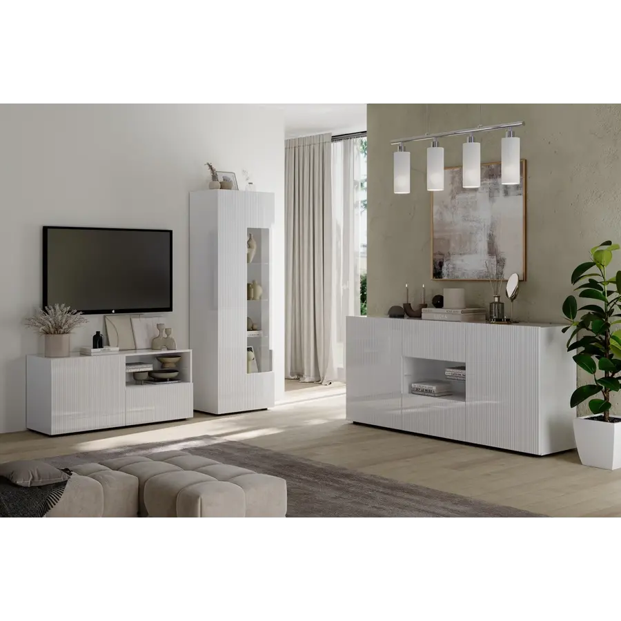Rio Hoogglans Wit Dressoir 2-Deuren 2-Lades Rio Hoogglans Wit Dressoir 2-Deuren 2-Lades
