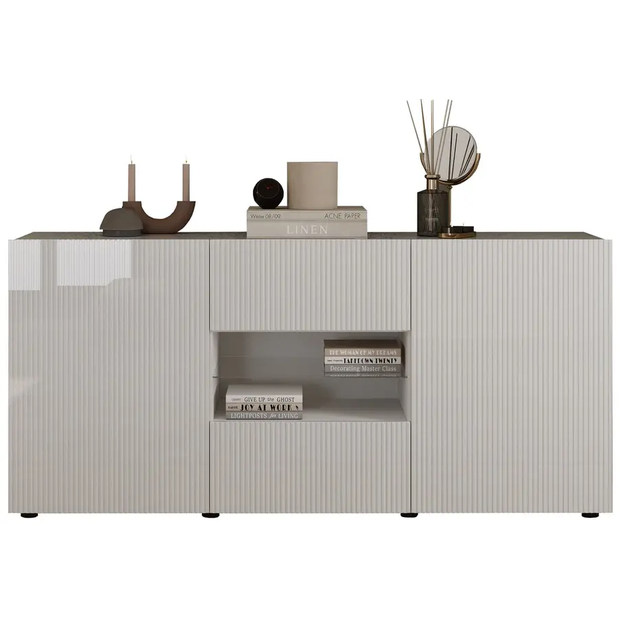 Rio Hoogglans Wit Dressoir 2-Deuren 2-Lades Rio Hoogglans Wit Dressoir 2-Deuren 2-Lades