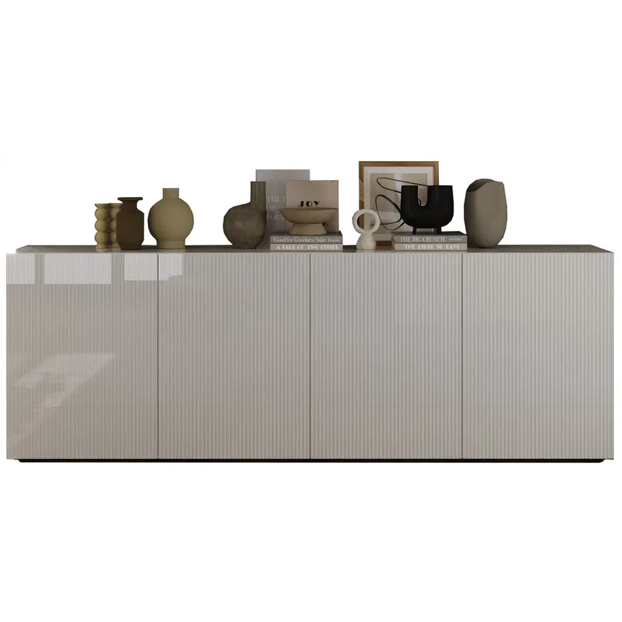 Rio Hoogglans Wit Dressoir met 4-Deuren Rio Hoogglans Wit Dressoir met 4-Deuren