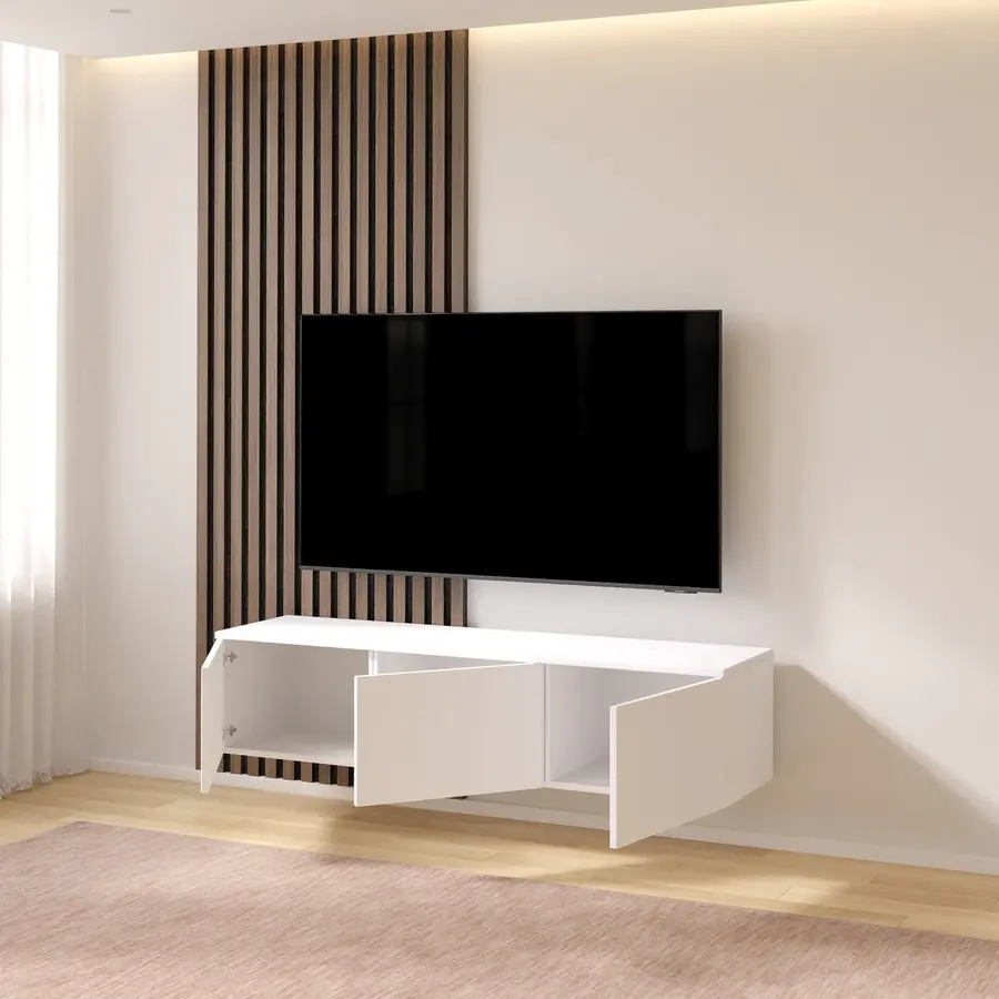 Hugo 150 cm TV Wandmeubel Turin Alpine Wit Hugo 150 cm TV Wandmeubel Turin Alpine Wit