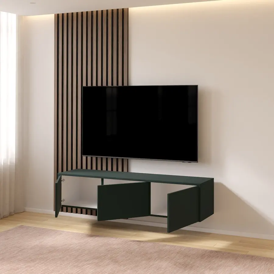 Hugo 153 cm TV Wandmeubel Soft Pro Groen Hugo 153 cm TV Wandmeubel Soft Pro Groen