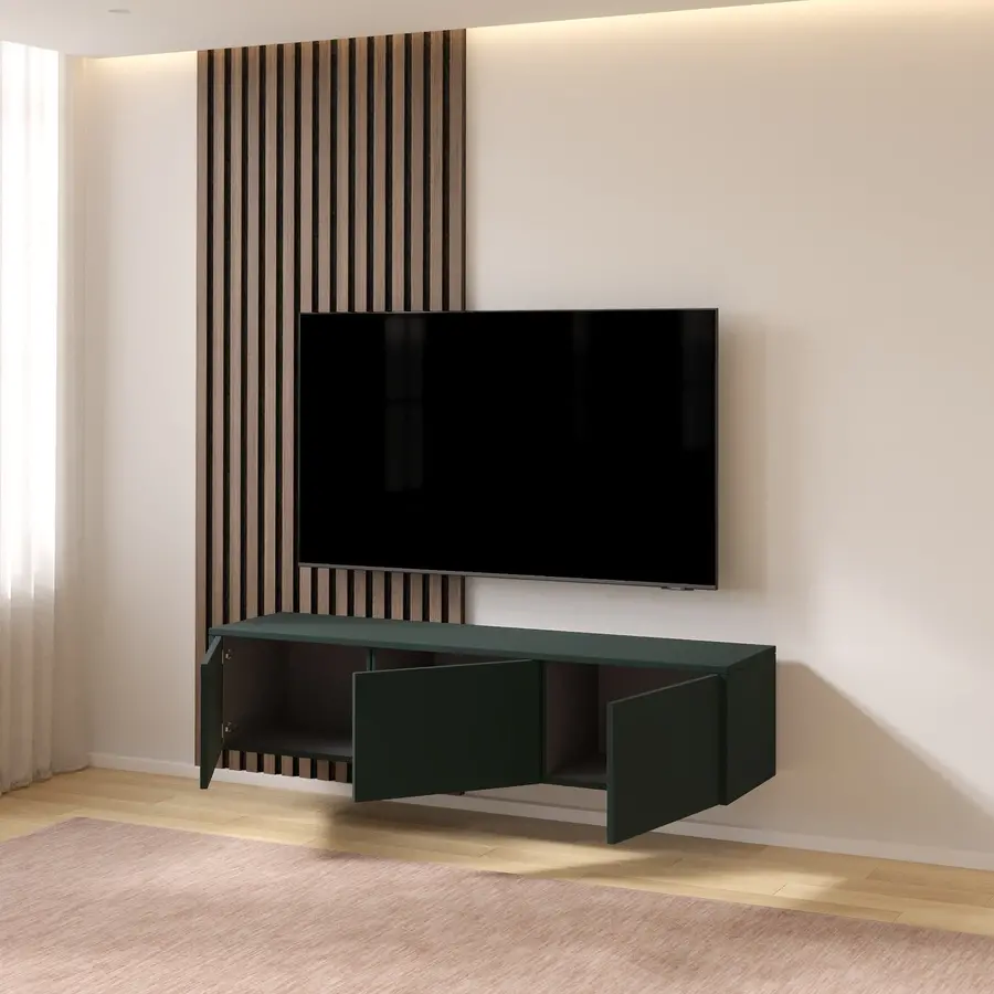 Hugo 153 cm TV Wandmeubel Soft Pro Groen Hugo 153 cm TV Wandmeubel Soft Pro Groen