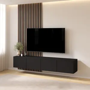 Artego Design Hugo 200 cm TV Wandmeubel Turin Zwart