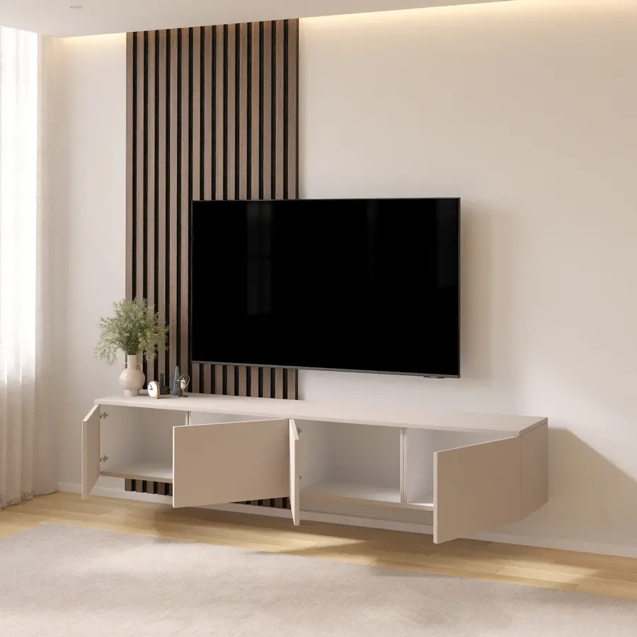 Hugo 200 cm TV Wandmeubel Turin Cashmere Hugo 200 cm TV Wandmeubel Turin Cashmere