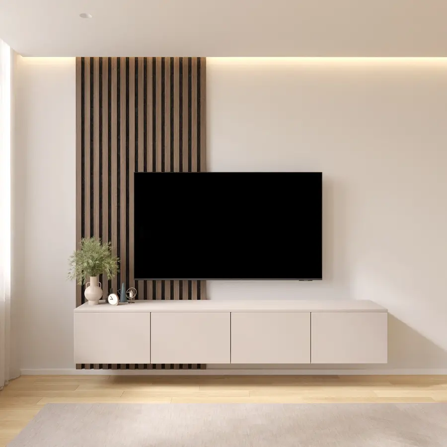 Hugo 200 cm TV Wandmeubel Turin Cashmere Hugo 200 cm TV Wandmeubel Turin Cashmere