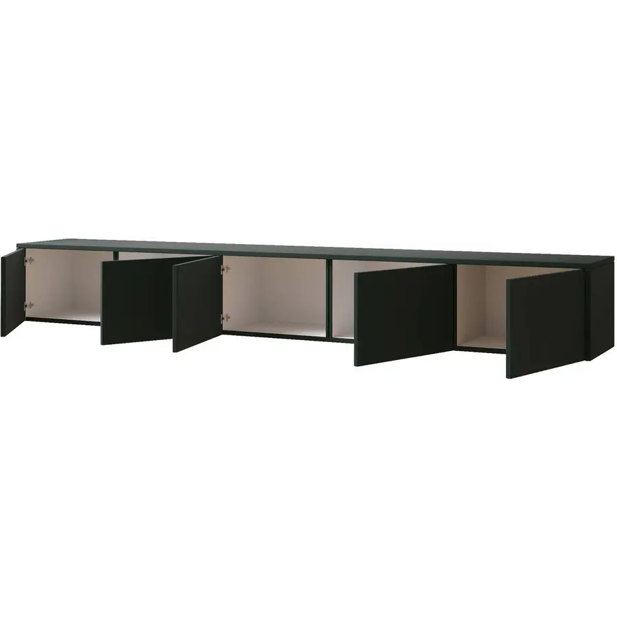 Hugo 253 cm TV Wandmeubel Soft Pro Groen Hugo 253 cm TV Wandmeubel Soft Pro Groen