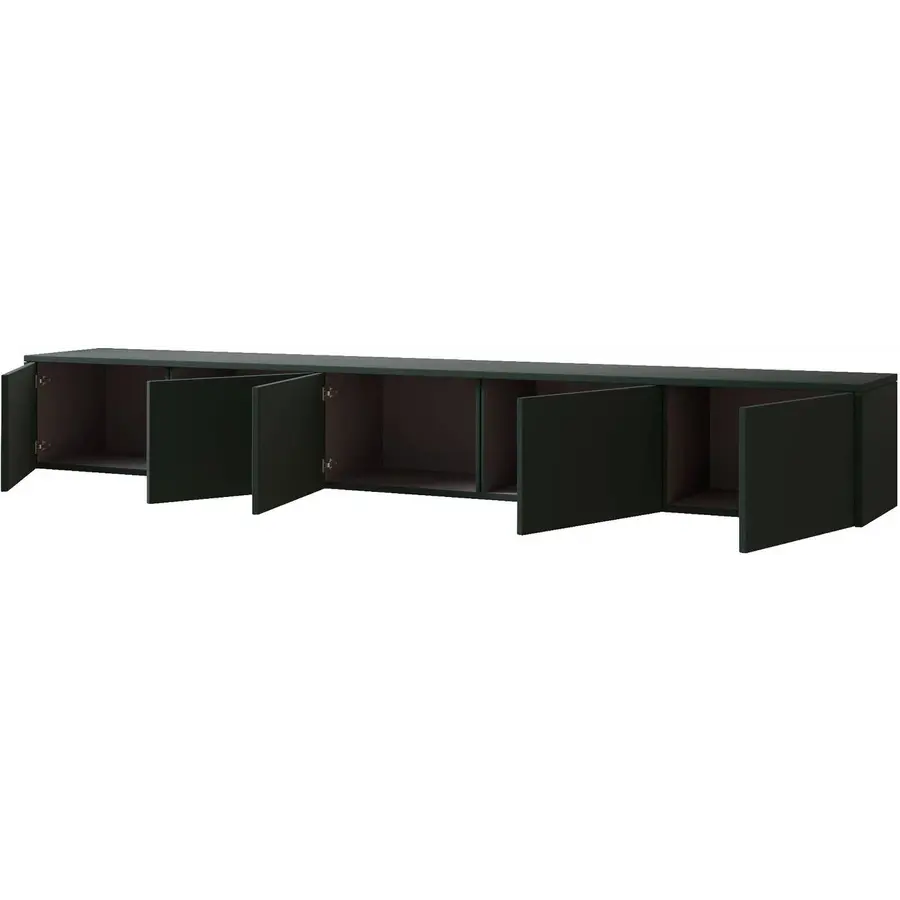 Hugo 253 cm TV Wandmeubel Soft Pro Groen Hugo 253 cm TV Wandmeubel Soft Pro Groen