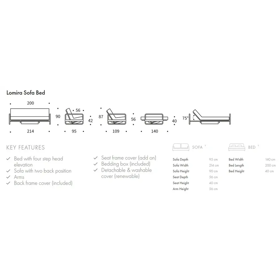 Lomira 140 cm Slaapbank Taura Chocco Lomira 140 cm Slaapbank Taura Chocco