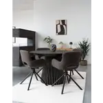 House Nordic Osaka Zwart Eiken Eettafel Rond / Uitschuifbaar House Nordic Osaka Zwart Eiken Eettafel Rond / Uitschuifbaar