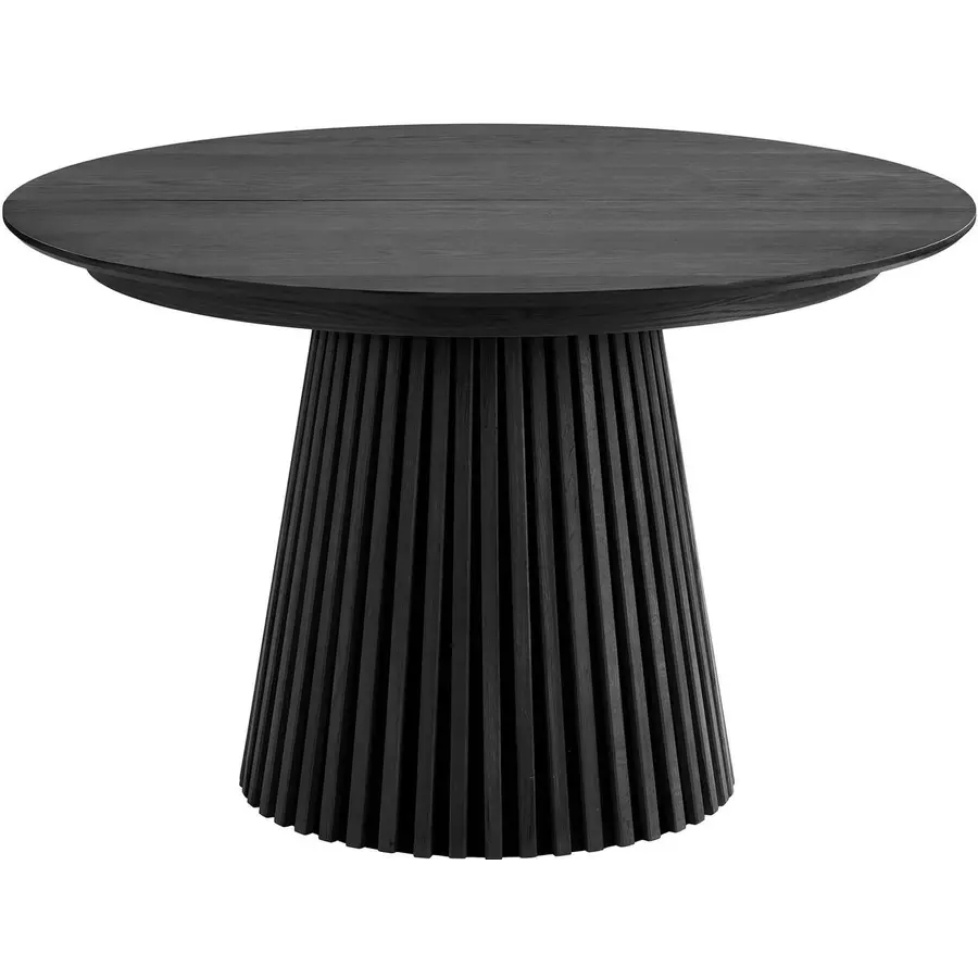 Osaka Zwart Eiken Eettafel Rond / Uitschuifbaar Osaka Zwart Eiken Eettafel Rond / Uitschuifbaar