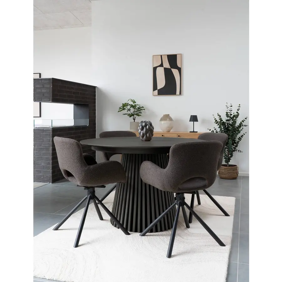 Osaka Zwart Eiken Eettafel Rond Ø140 Osaka Zwart Eiken Eettafel Rond Ø140