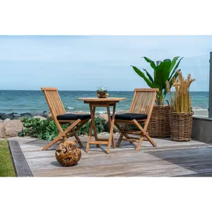 House Nordic Oviedo Ronde Bijzettafel Teakhout