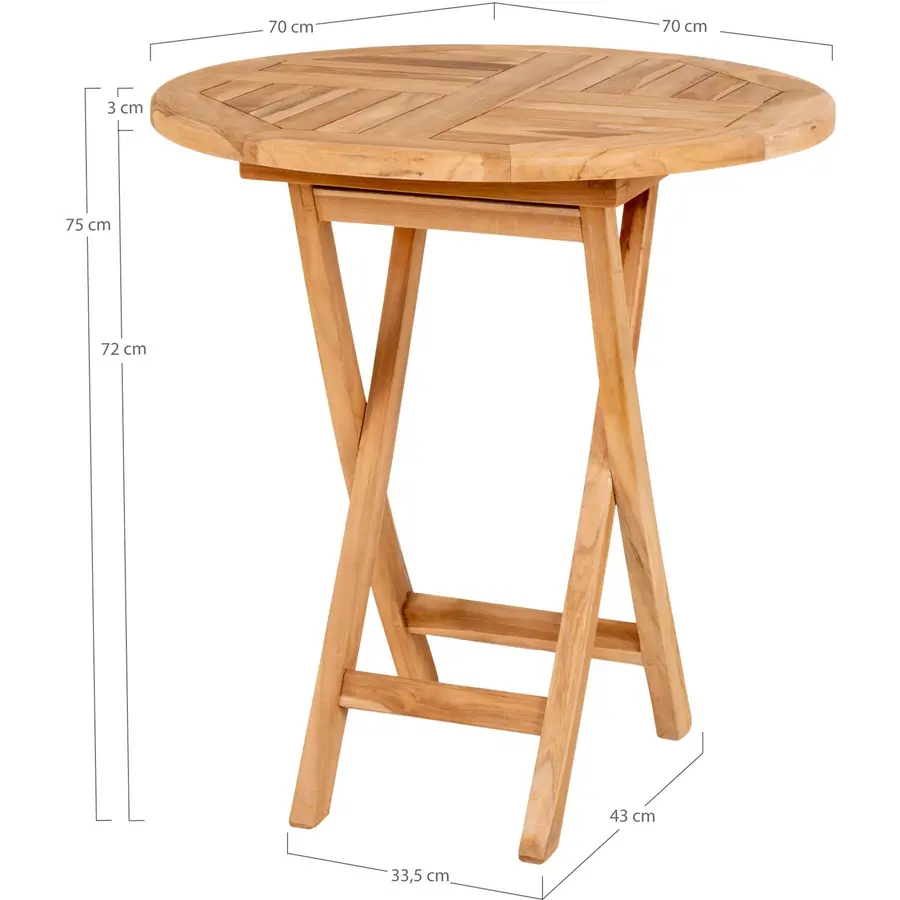 Oviedo Ronde Bijzettafel Teakhout Oviedo Ronde Bijzettafel Teakhout