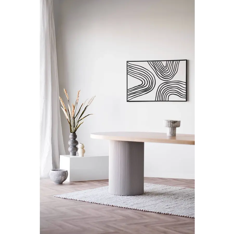 Solva Ovale Eettafel Essenhout / Creme Solva Ovale Eettafel Essenhout / Creme