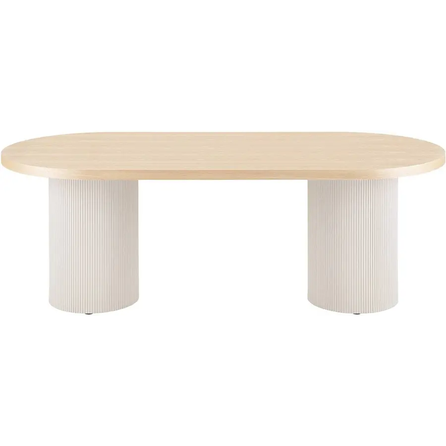 Solva Ovale Eettafel Essenhout / Creme Solva Ovale Eettafel Essenhout / Creme