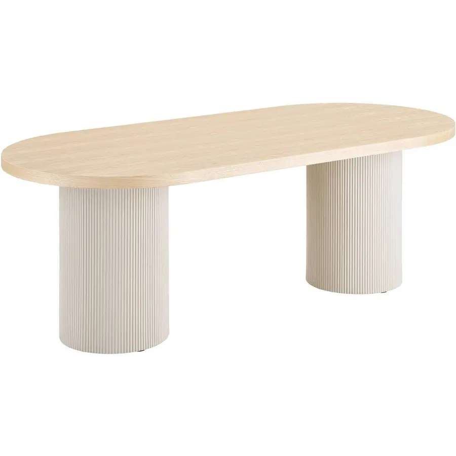 Solva Ovale Eettafel Essenhout / Creme Solva Ovale Eettafel Essenhout / Creme