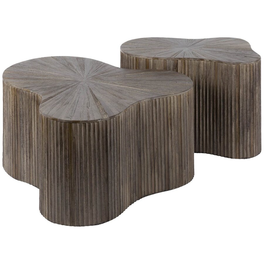 Maya Shamrock Salontafel Set van 2 Teak Maya Shamrock Salontafel Set van 2 Teak