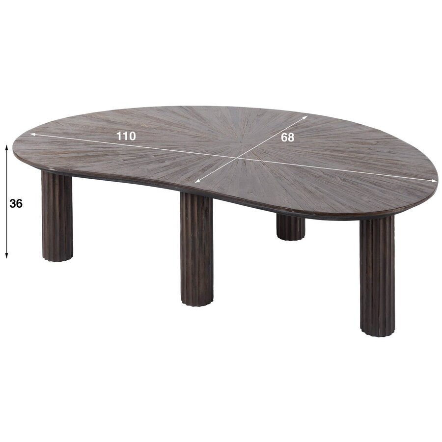 Maya Teakhout Salontafel Niervormig 110 cm Maya Teakhout Salontafel Niervormig 110 cm