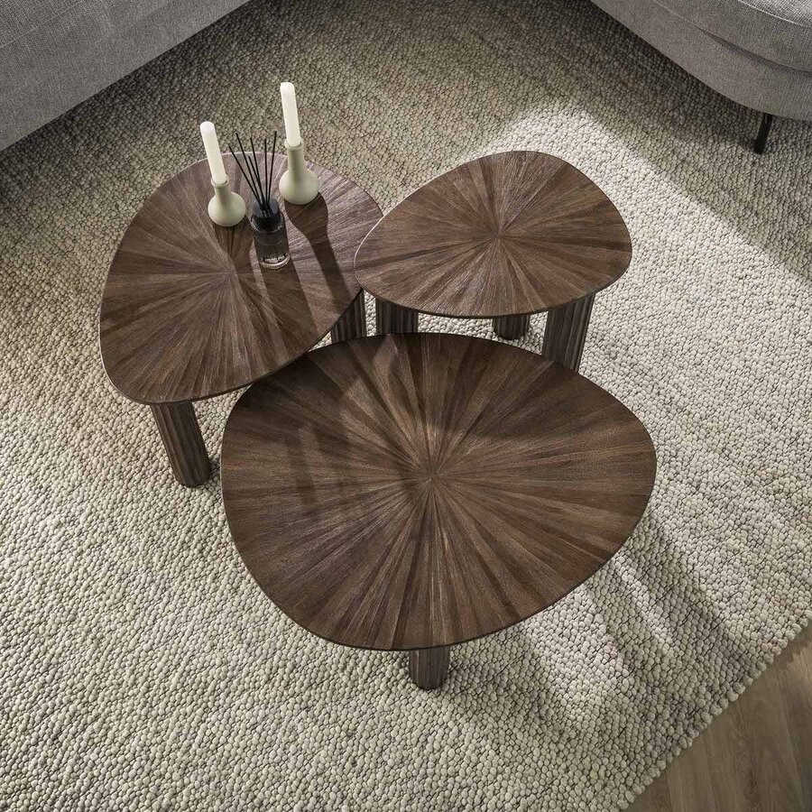 Maya Driehoekige Salontafel Set van 3 Teak