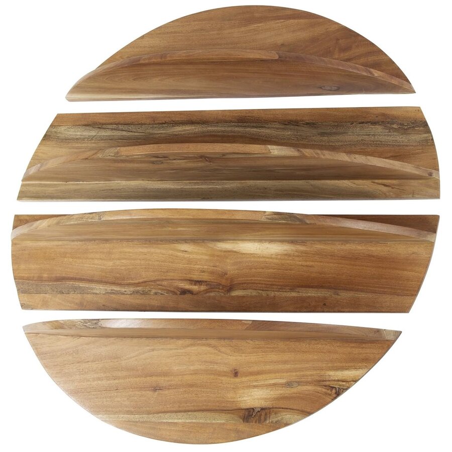 Sun Ronde Wandschap Neemhout 4-Delig