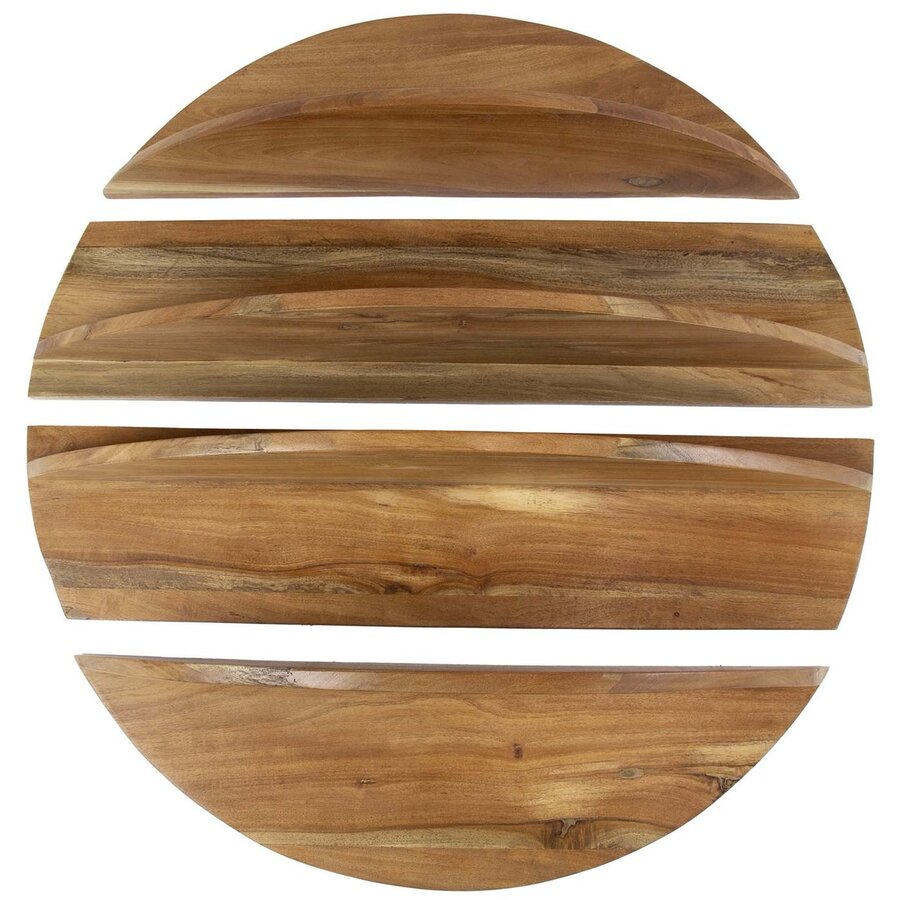 Sun Ronde Wandschap Neemhout 4-Delig