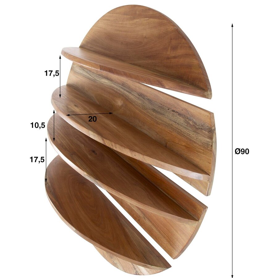 Sun Ronde Wandschap Neemhout 4-Delig