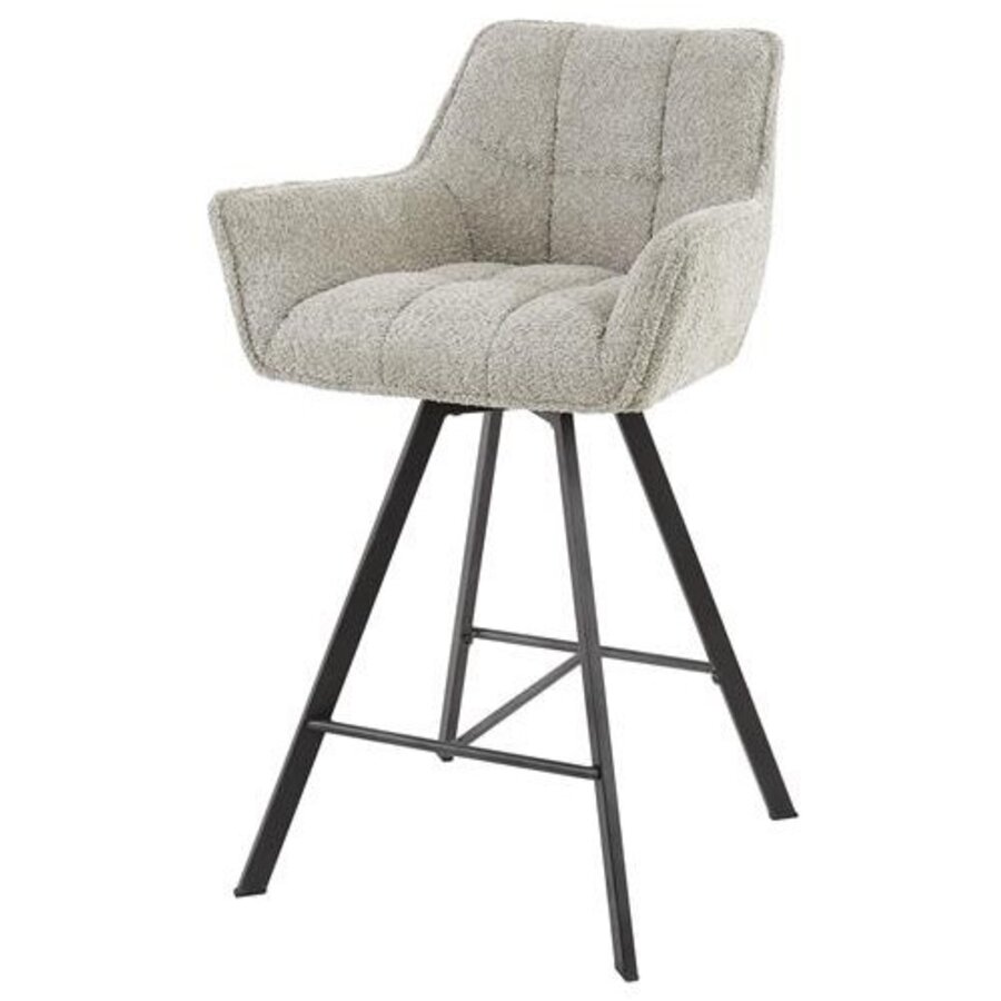 Raster Draaibare Barstoel Zand Bouclé Raster Draaibare Barstoel Zand Bouclé