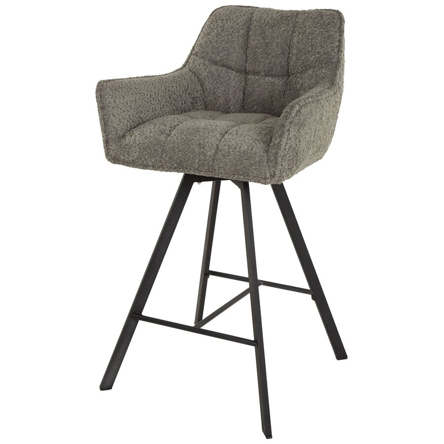 Raster Draaibare Barstoel Taupe Bouclé Raster Draaibare Barstoel Taupe Bouclé