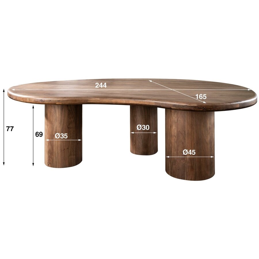 Sculpture Massief Acacia Eettafel 240x165 cm Sculpture Massief Acacia Eettafel 240x165 cm