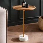 Alto Ronde Bijzettafel Mango Hout / Marmer Alto Ronde Bijzettafel Mango Hout / Marmer