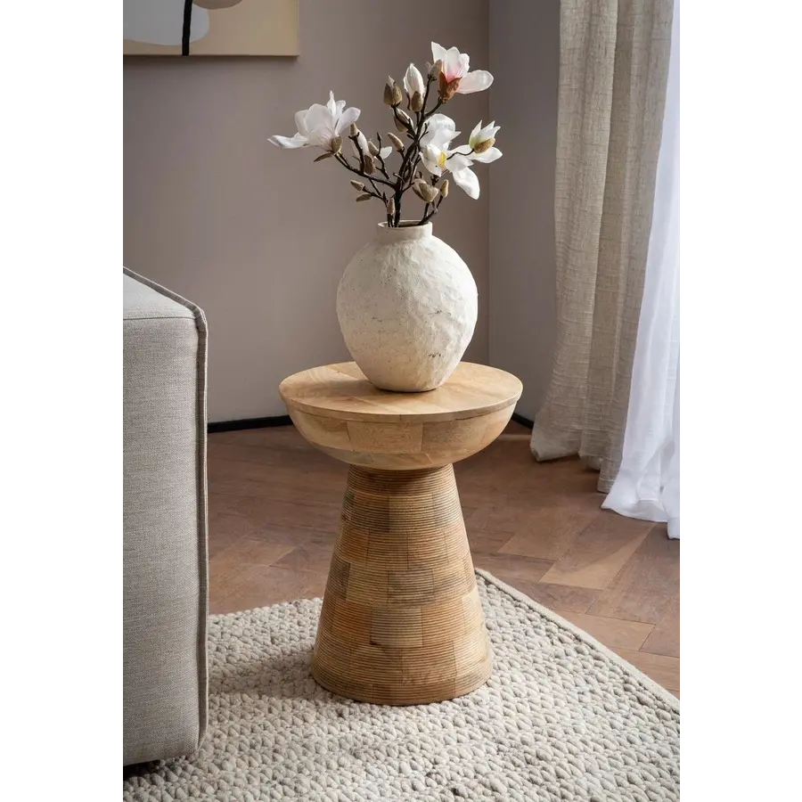 Aura Mango Houten Bijzettafel Pedestal Aura Mango Houten Bijzettafel Pedestal