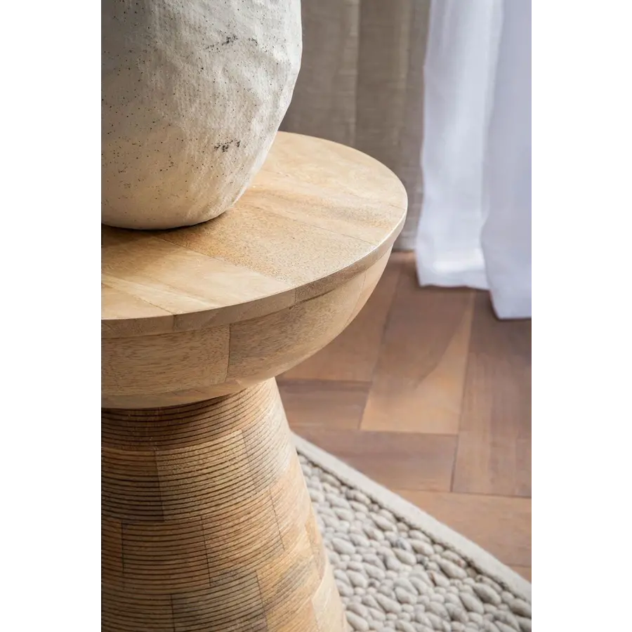 Aura Mango Houten Bijzettafel Pedestal Aura Mango Houten Bijzettafel Pedestal