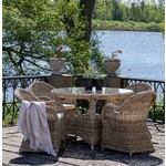House Nordic Larisa Ronde Eettafel Glas / Rattan House Nordic Larisa Ronde Eettafel Glas / Rattan