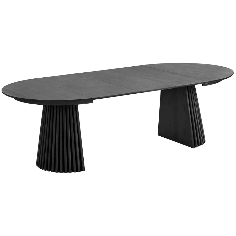 Osaka Zwart Eiken Eettafel Uitschuifbaar Ø120 - 240 cm Osaka Zwart Eiken Eettafel Uitschuifbaar Ø120 - 240 cm